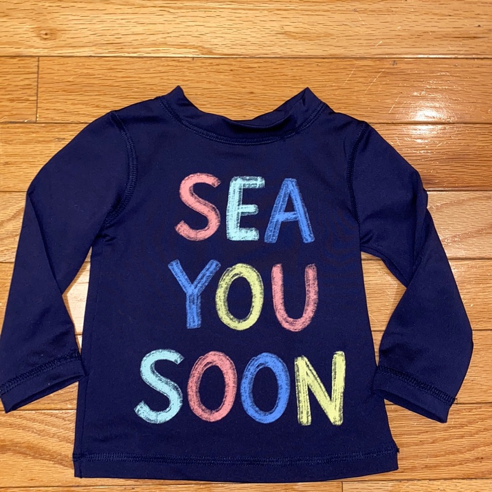 Cat & Jack Long Sleeve Rash Guard Swim Top Boy 9m